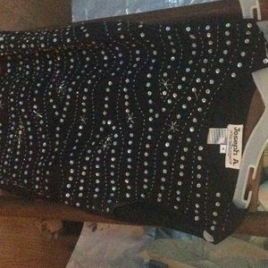 Joseph A diamond studded sleeveless sweater black good for holidays